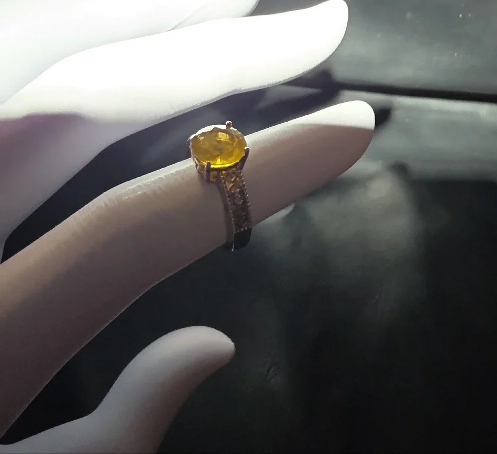 Gold 925 Citrine Cocktail Ring - Women Jewelry